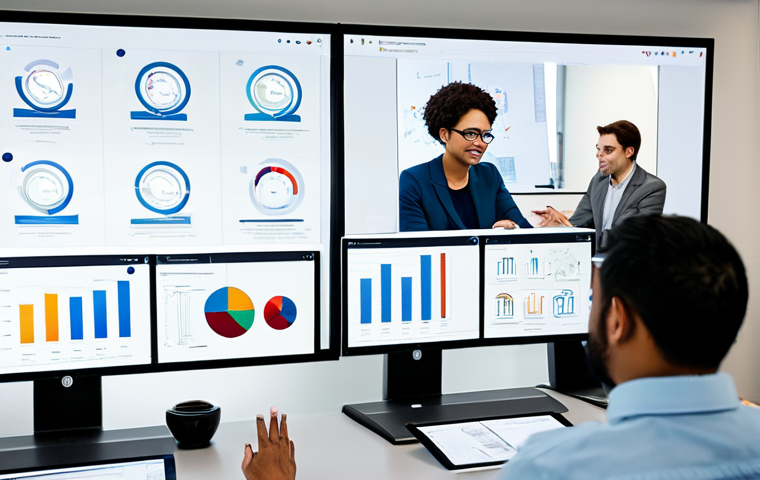 A diverse group of adult students, fully clothed in modest, professional attire, are actively engaged in a dynamic online collaborative session. They are seen through multiple screens in a clean, modern digital workspace, with one screen showing a virtual whiteboard filled with diagrams and notes, and another displaying a document undergoing simultaneous editing. The atmosphere is focused and collaborative, illustrating teamwork without physical presence. safe for work, appropriate content, fully clothed, professional, perfect anatomy, correct proportions, natural pose, well-formed hands, proper finger count, natural body proportions, professional photography, high quality.