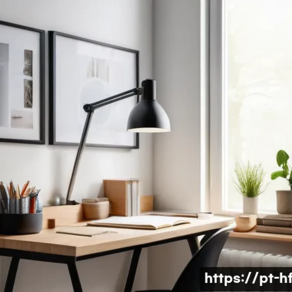 비대면 강의에서 수업 집중력 높이는 팁 - A cozy, well-lit home study corner designed for online learning, featuring a wooden desk positioned ...